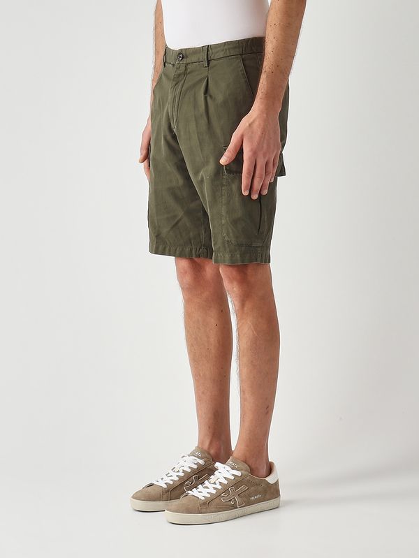 2. Pantalón corto para hombre Newport de algodón y lino elástico. Militar Briglia newport300559