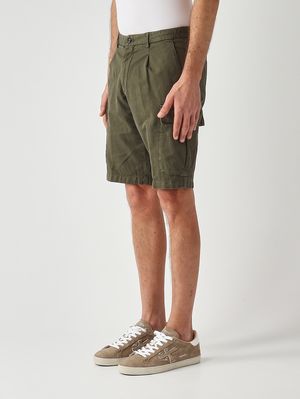 2. Pantalón corto para hombre Newport de algodón y lino elástico. Militar