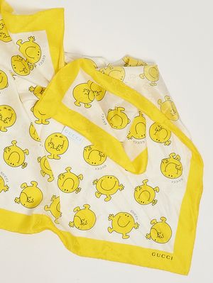 2. Kindertuch aus Modal und Seide Weiß-Gelb