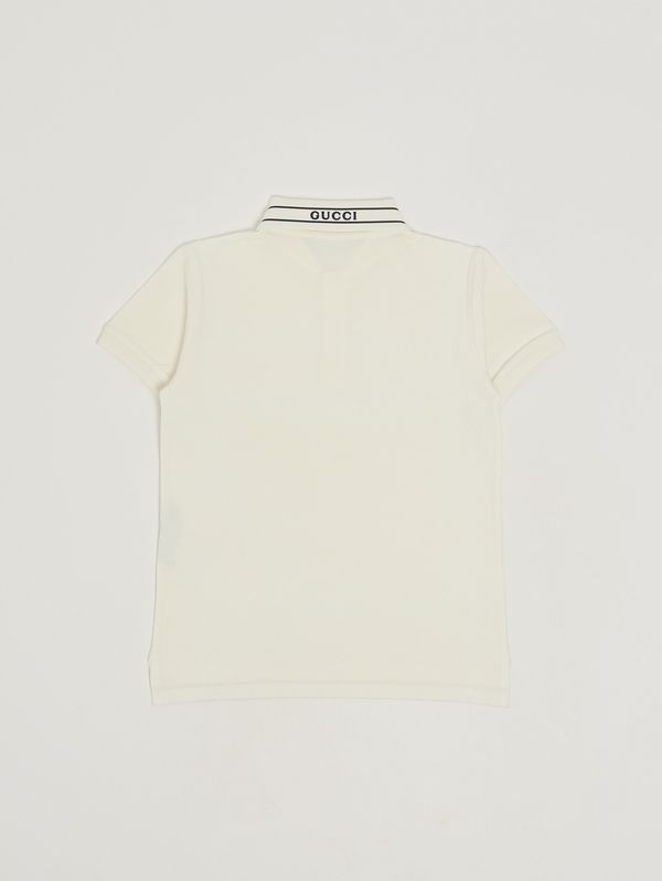 2. Kinderpoloshirt aus Stretch-Baumwolle Weiß Gucci 805405xjhnl