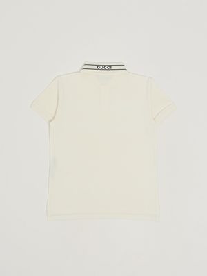 2. Kinderpoloshirt aus Stretch-Baumwolle Weiß