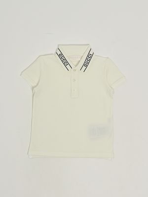 1. Polo en coton pour bébé garçon Blanc