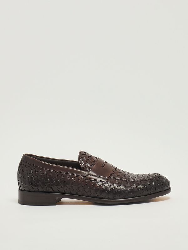 1. Mocassino uomo Penny Adler in pelle intrecciata Testa Di Moro Doucal's du3266strauy195