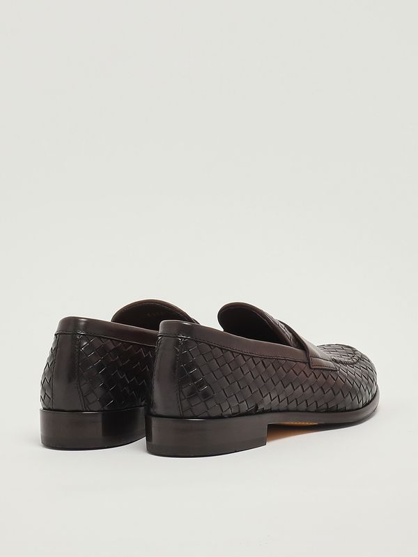3. Mocassino uomo Penny Adler in pelle intrecciata Testa Di Moro Doucal's du3266strauy195