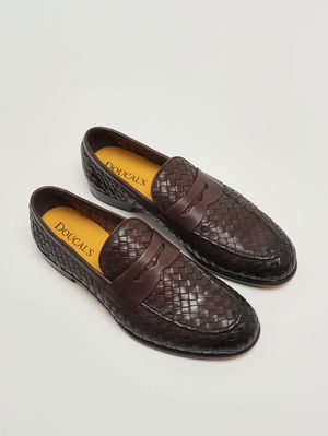 2. Mocassino uomo Penny Adler in pelle intrecciata Testa Di Moro