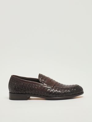 1. Mocassino uomo Penny Adler in pelle intrecciata Testa Di Moro