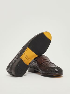 4. Mocassino uomo Penny Adler in pelle intrecciata Testa Di Moro
