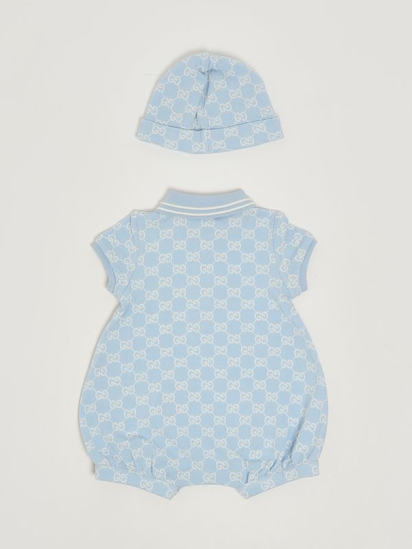 2. Set neonato in cotone Celeste Gucci 849683xjhba
