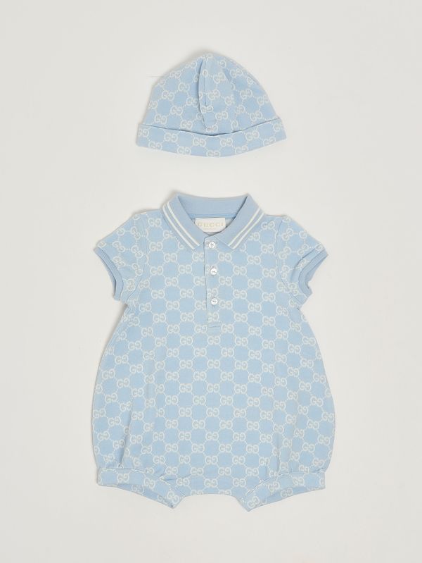 Cotton newborn set Sky blue Gucci