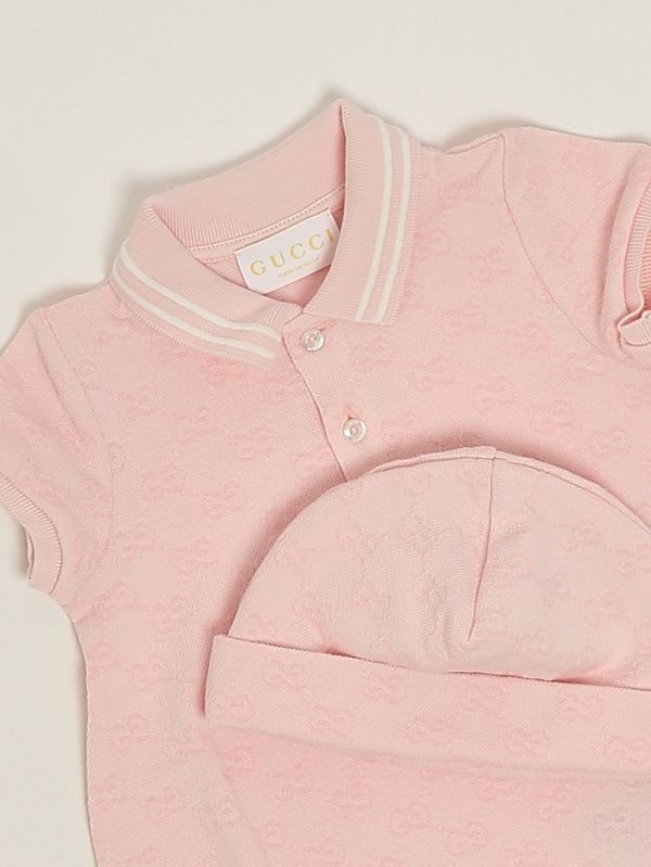 3. Set neonato in cotone Rosa Gucci 849683xjhba