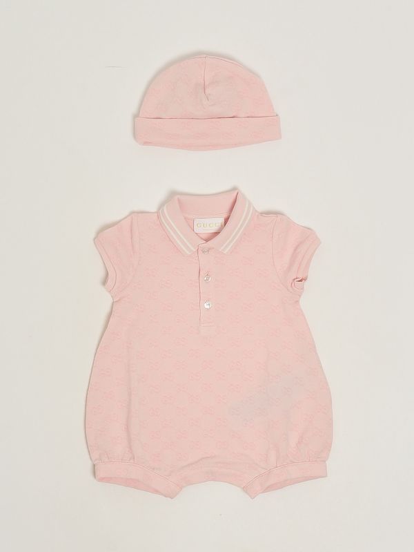 1. Set neonato in cotone Rosa Gucci 849683xjhba