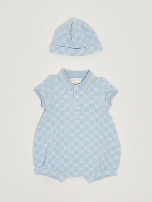 1. Set neonato in cotone Celeste