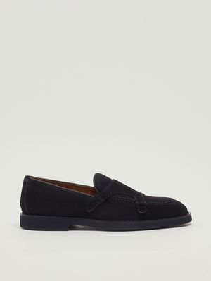 1. Mocassino uomo Adler Double Monk in suede Navy