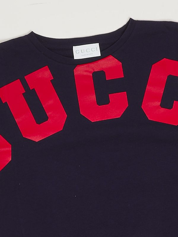 3. T-shirt bambino in cotone Blu-Rosso Gucci 855823xjhpq