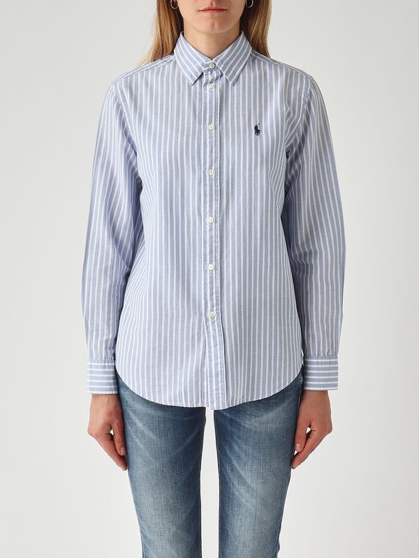 1. Chemise femme classic fit en coton Better Cotton et lin. Blanc-Bleu Polo Ralph Lauren 211971514