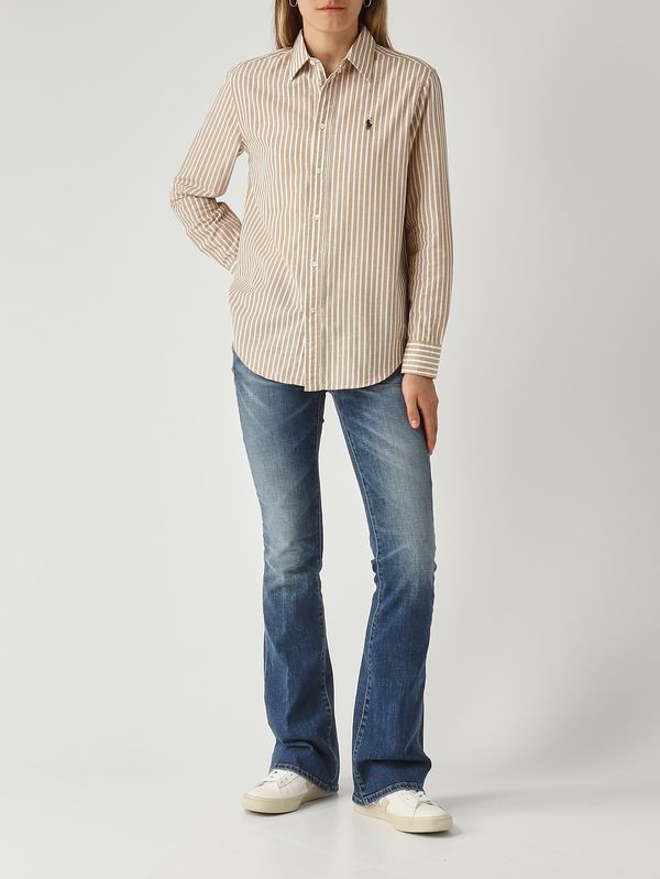 2. Camicia donna classic fit in cotone Better Cotton e lino Bianco-Beige Polo Ralph Lauren 211971514