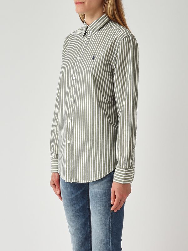 3. Chemise femme classic fit en coton Better Cotton et lin. Blanc-Sauge Polo Ralph Lauren 211971514