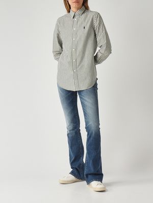 2. Chemise femme classic fit en coton Better Cotton et lin. Blanc-Sauge