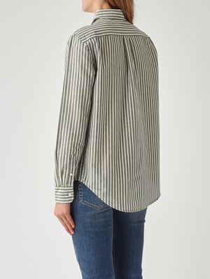 4. Chemise femme classic fit en coton Better Cotton et lin. Blanc-Sauge