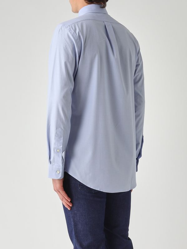 Polo Ralph Lauren Men's custom-fit shirt in stretch cotton - Light Blue |  Caposerio.com