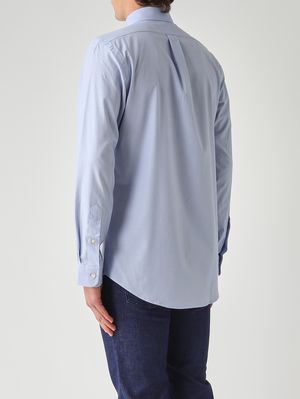 3. Herrenhemd Custom Fit aus Stretch-Baumwolle Hellblau