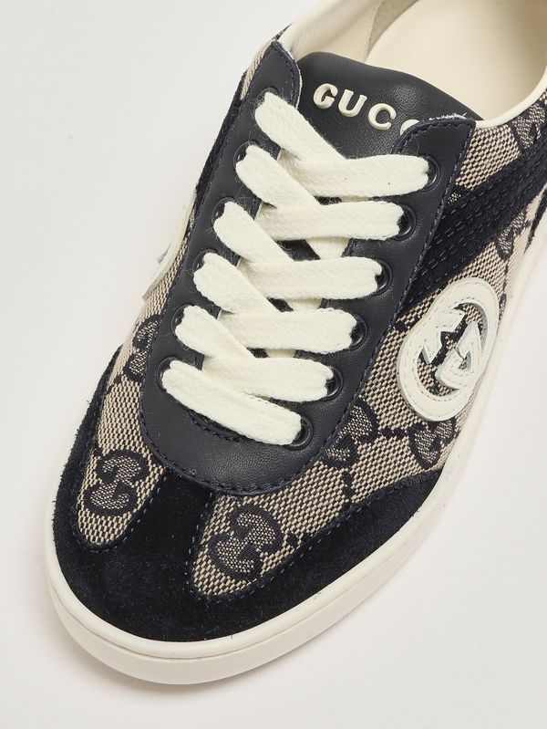 5. Baskets enfant en cuir et toile Beige-Bleu Gucci 812674aae2t