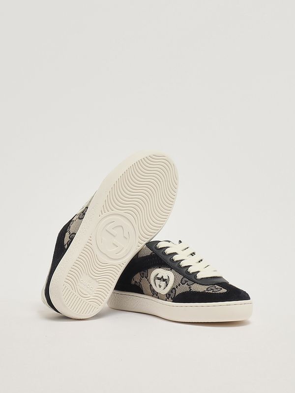 4. Baskets enfant en cuir et toile Beige-Bleu Gucci 812674aae2t