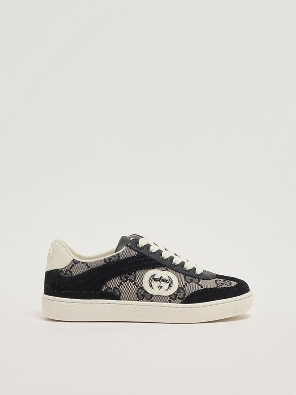 1. Baskets enfant en cuir et toile Beige-Bleu Gucci 812674aae2t