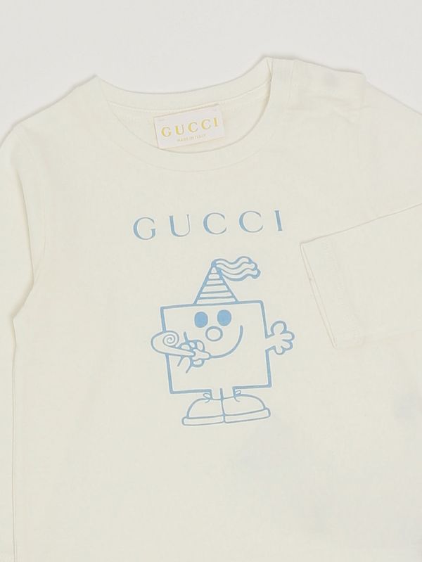 3. Pelele de algodón para bebé Blanco Celeste Gucci 855550xjhpi