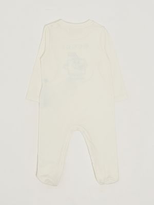 2. Pelele de algodón para bebé Blanco Celeste