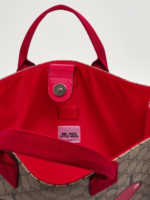 3. Bolso para niña en tejido GG Supreme Beige-Rojo