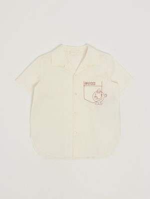 1. Camisa para niño de algodón elástico. Blanco