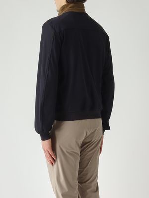 4. Men's Dante jacket in suede and stretch nylon Navy-Khaki