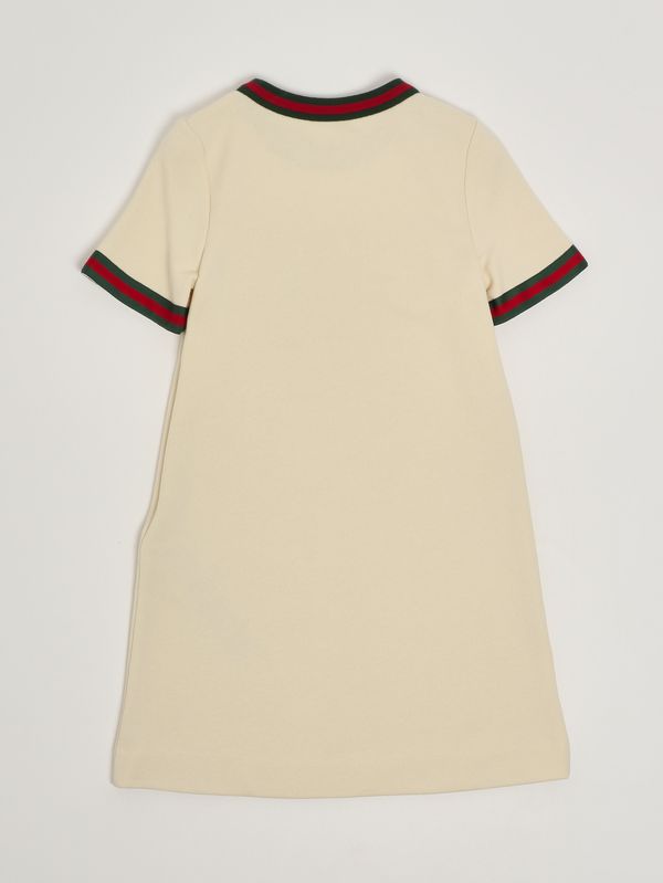 2. Vestido de niña de algodón Marfil Gucci 718772xjhr9