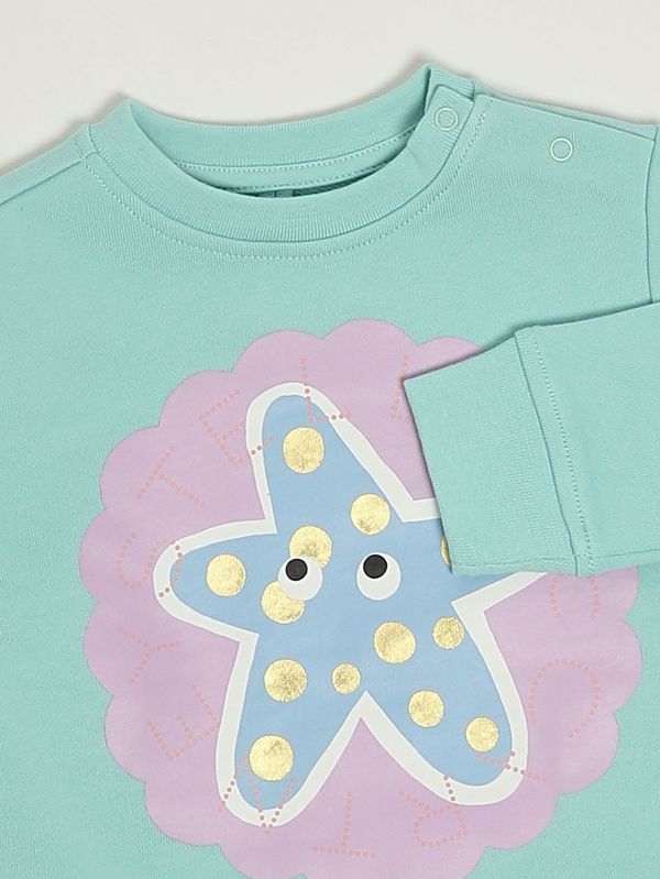 3. Sweat-shirt en coton pour bébé fille Vert Stella McCartney ty4050z3409