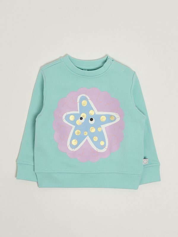1. Sweat-shirt en coton pour bébé fille Vert Stella McCartney ty4050z3409