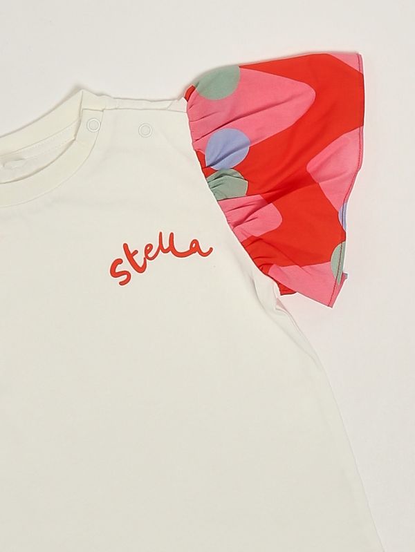 2. T-shirt en coton biologique pour bébé fille Blanc-Rouge Stella McCartney ty8111z0434