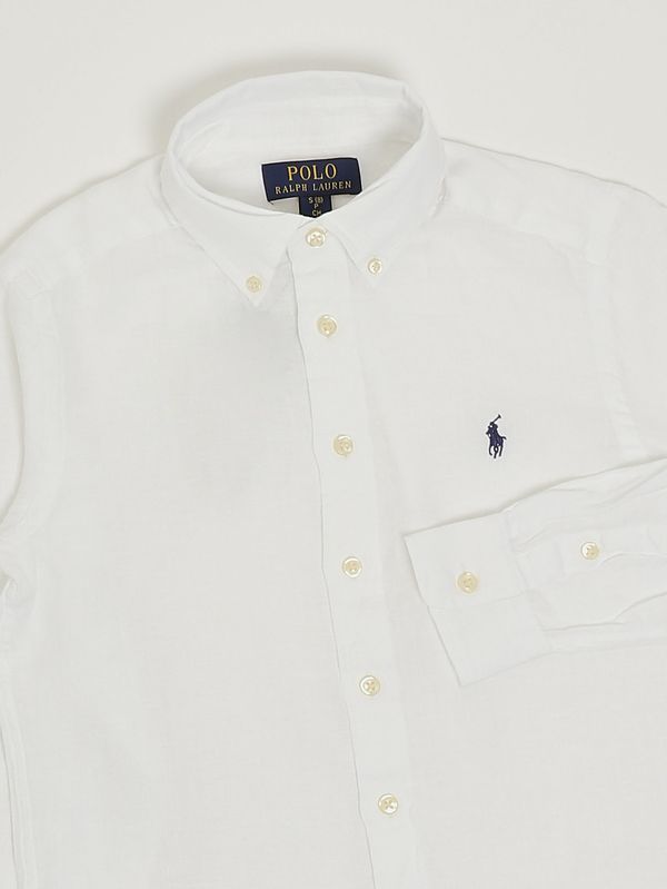 3. Camicia bambino Oxford in lino Bianco Polo Ralph Lauren 323967600