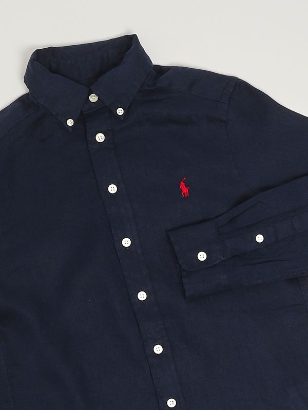 3. Camisa de niño Oxford de lino Azul marino Polo Ralph Lauren 323967600
