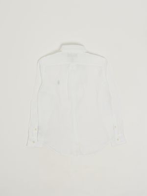 2. Camicia bambino Oxford in lino Bianco