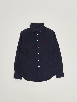1. Camisa de niño Oxford de lino Azul marino