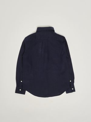 2. Camisa de niño Oxford de lino Azul marino