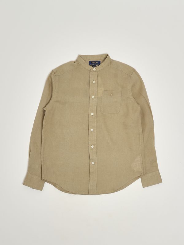 Camicia bambino in lino Kaki Polo Ralph Lauren