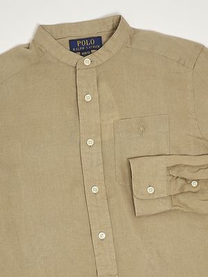 3. Camicia bambino in lino Kaki