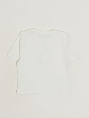 2. T-shirt fille en tissu extensible Blanc