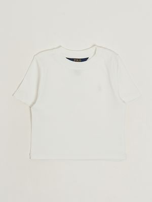 1. T-shirt fille en tissu extensible Blanc