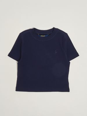 1. Camiseta para niña de tejido elástico. Azul marino