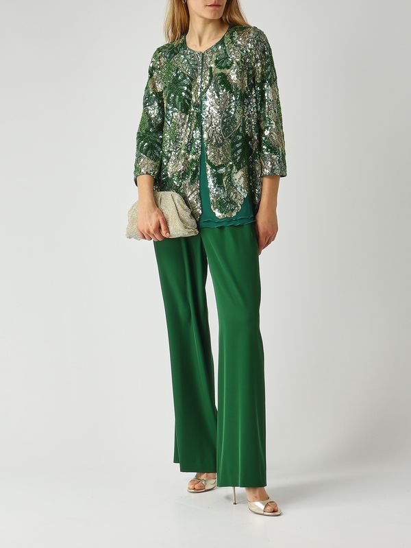 2. Chaqueta de mujer de encaje bordado Verde Gianni Molaro j2629