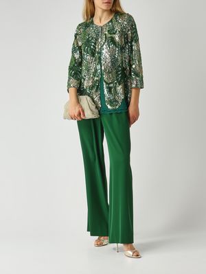 2. Chaqueta de mujer de encaje bordado Verde
