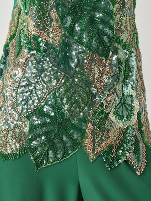 5. Top donna in pizzo e georgette Verde